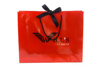 Red Personalised Paper Bags , Custom Paper Bags With Logo Customized
