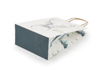 Flat Bottom Fancy Christmas Wrapping Paper Bag Grossgrain Ribbon Handle