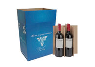 Blue Sustainable Corrugated Wine Gift Boxes Matt Lamination OEM Service
