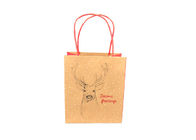 Biodegradable Luxury Christmas Packaging , Brown Paper Christmas Gift Bags