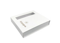 White Collapsible Gift Boxes , Foldable Paper Box With Magnet And Window