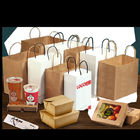 Disposable SGS CMYK Food Kraft Paper Bags 250gsm For Bakery Packaging