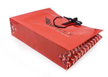 Red Personalised Paper Bags , Custom Paper Bags With Logo Customized