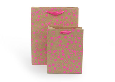 Recycled Paper Gift Bags With Grosgrain Handles Hot Transfer Printing