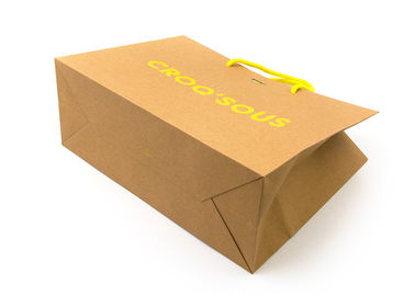 Eco Friendly Kraft Paper Shopping Bags With Handles Customized Logo Printing