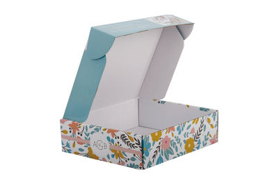 Currugated Paper Small Cardboard Packing Boxes Eco Friendly Flora Printed