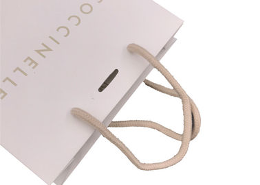 White Personalised Paper Bags / Custom Shopping Bags Embossing Logo