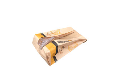 Recycled Greaseproof Food Grade Kraft Paper Bags Press Varnishing ODM Service