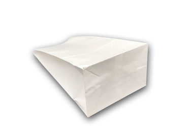 White Biodegradable Kraft Bread Packaging Paper Bags Press Varnishing
