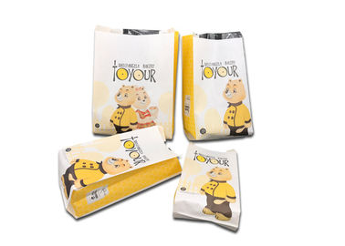 Boutique Window Coating Bakery Packaging Bags , Foil Bags For Food Packaging