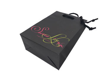 High - End Recycled Present Paper Bag / Large Black Gift Bags Spot UV Logo