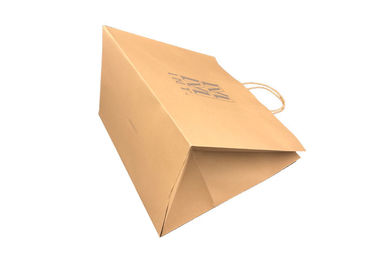 Kraft Custom Printed Paper Shopping Bags Silver Foil Stamping OEM Service