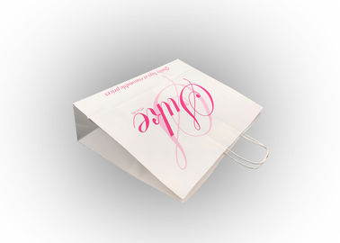 Recycled Paper Shopping Bags With Twisted Paper Handle Foil Stamping
