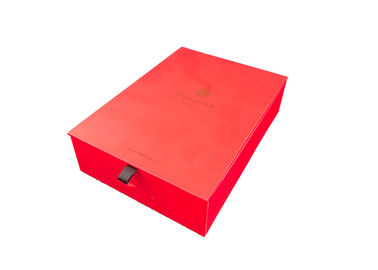 Luxury Red Cosmetic Box Packaging Offset Printing With Magnetic Closure