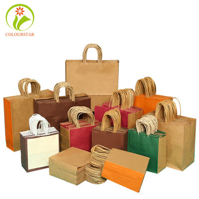 Pantone 157g Kraft Paper Shopping Bag ISO9001 Brown Kraft Paper Bags