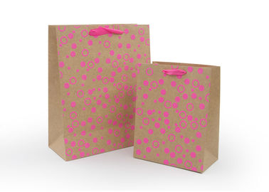 Recycled Paper Gift Bags With Grosgrain Handles Hot Transfer Printing