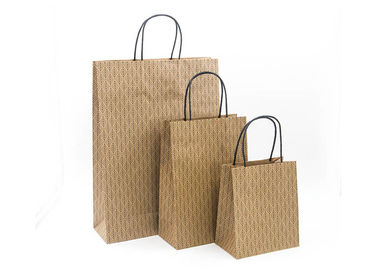 Reusable Luxury Christmas Packaging , Natural Brown Christmas Gift Bags