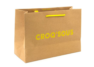 Eco Friendly Kraft Paper Shopping Bags With Handles Customized Logo Printing