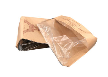 Kraft Eco Friendly Food Packaging Bags With Front Window CE Certification