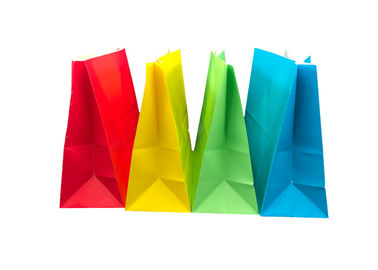 Colorful Bakery Packaging Bags / Food Grade Paper Bags Customized Size