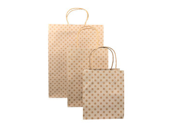 Biodegradable Luxury Christmas Packaging , Custom Printed Brown Paper Bags