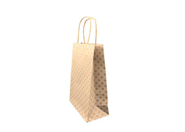 Biodegradable Luxury Christmas Packaging , Custom Printed Brown Paper Bags