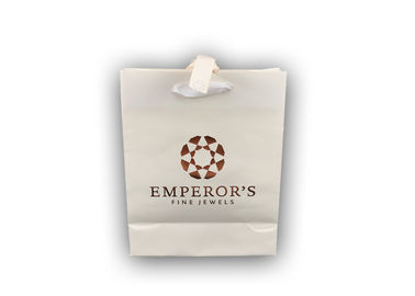 Recyclable Present Paper Bag , Extra Large White Gift Bags Hot Stamp Logo