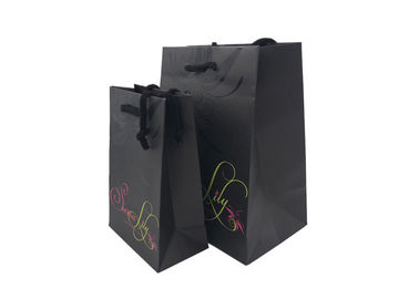 High - End Recycled Present Paper Bag / Large Black Gift Bags Spot UV Logo