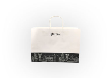 White Eco Paper Packaging / Large Paper Shopping Bags With Handles