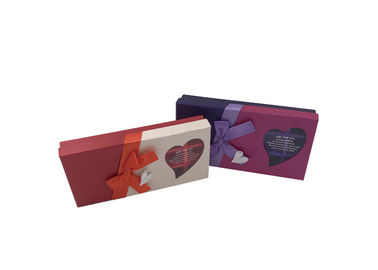 Luxury Rectangular Chocolate Presentation Boxes With Ribbon And Window