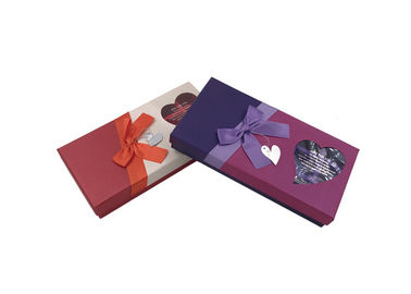 Luxury Rectangular Chocolate Presentation Boxes With Ribbon And Window