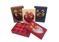 Fancy Small Chocolate Gift Box With Ribbon Bows And Heart Shaped Window