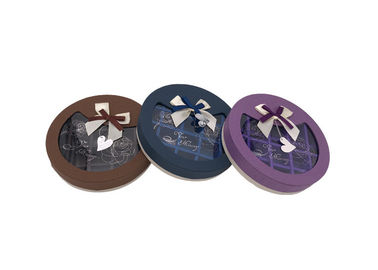 Blue Brown Chocolate Presentation Box Round Cardboard Gift Boxes