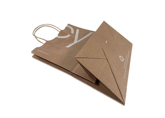 40gsm FSC CMYK Brown Kraft Paper Bags With Handle