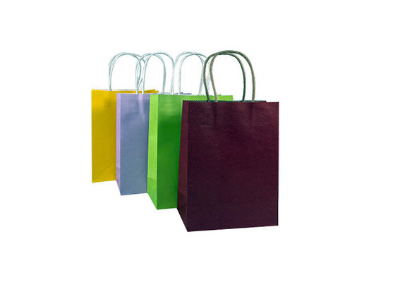 15*8*21cm 250gsm CMYK Kraft Paper Shopping Bag Twisted Handles​