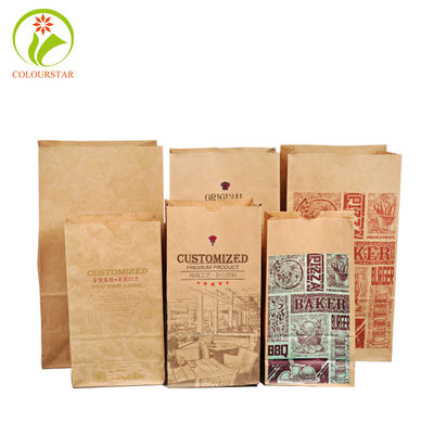 Flexo Printing Offset Bakery Food Bags Brown 300gsm Artpaper