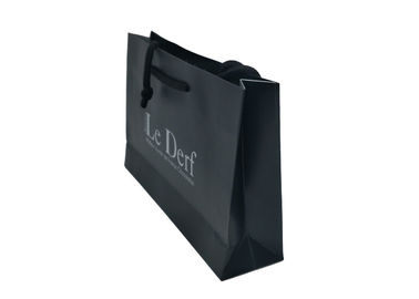 Black Sustainable Personalised Paper Bags , Paper Shopping Bags With Handles