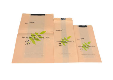 Environmental Elegant Bakery Packaging Bags , Food Safe Brown Paper Bags