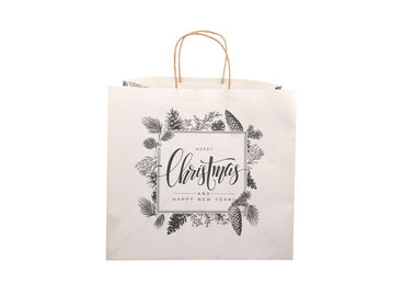 Plain Pretty Christmas Gift Bags Silver Foil Stamping Glossy Lamination