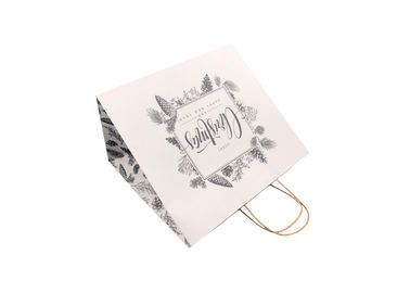 Plain Pretty Christmas Gift Bags Silver Foil Stamping Glossy Lamination