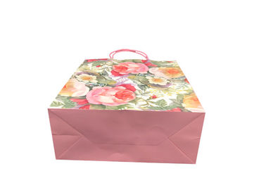 Exquisite Sustainable Promotional Paper Gift Bags Flower Pattern Design