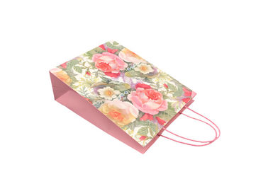 Exquisite Sustainable Promotional Paper Gift Bags Flower Pattern Design