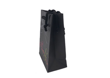 High - End Recycled Present Paper Bag / Large Black Gift Bags Spot UV Logo