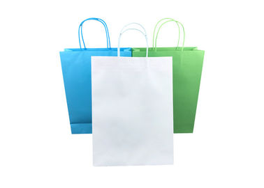 Custom Eco Paper Packaging , Flat Bottom Recycled Paper Shopping Bags