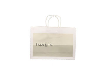 Natural White Kraft Paper Bags For Gift Packaging Fashionable Appearance