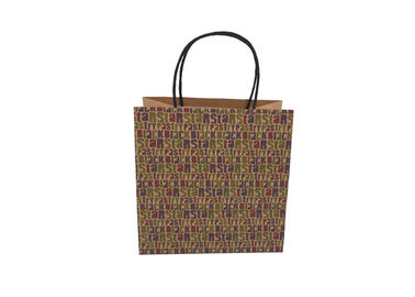 Recycled Brown Eco Paper Shopping Bags With Handles Digital Printing