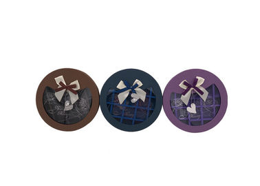 Blue Brown Chocolate Presentation Box Round Cardboard Gift Boxes