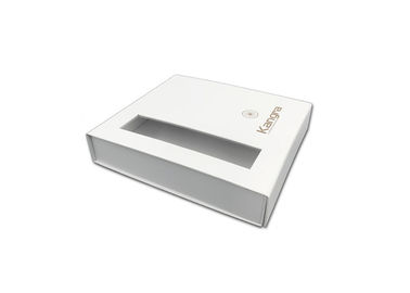 White Collapsible Gift Boxes , Foldable Paper Box With Magnet And Window