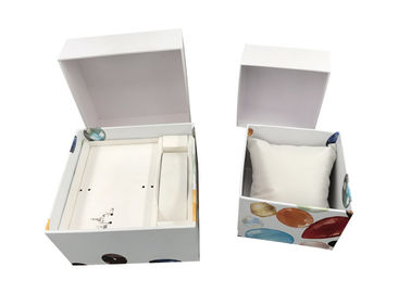 White Sustainable Paper Gift Packaging Box / Personalized Mens Watch Box