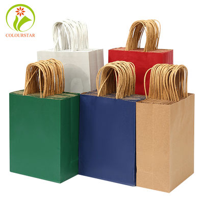 Offset CMYK FSC 350g Present Paper Bag ISO9001 With Rope Handle
